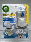Air Wick Plug In Scented Oil Kit Warmer + 1 Refill Fresh Linen Scent New