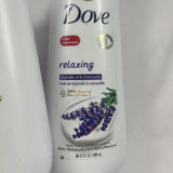 (3)  Dove Relaxing Body Wash Lavender Oil & Chamomile Cleanser 20 oz & 30oz