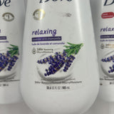 (3)  Dove Relaxing Body Wash Lavender Oil & Chamomile Cleanser 20 oz & 30oz