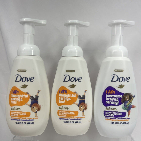 (3) Dove Kids Care Foaming Body Wash ￼ Coconut Cookie Berry Smoothie 13.5oz