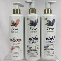 (3) Dove Body Love Cleanser Night Recovery Radiance Renew Serum Retinol 17.5oz