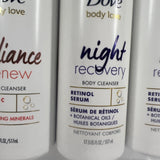 (3) Dove Body Love Cleanser Night Recovery Radiance Renew Serum Retinol 17.5oz
