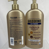 (2) Gold Bond Lotion Ultimate RADIANCE RENEWAL Hydrating Coconut Cocoa Shea 14oz