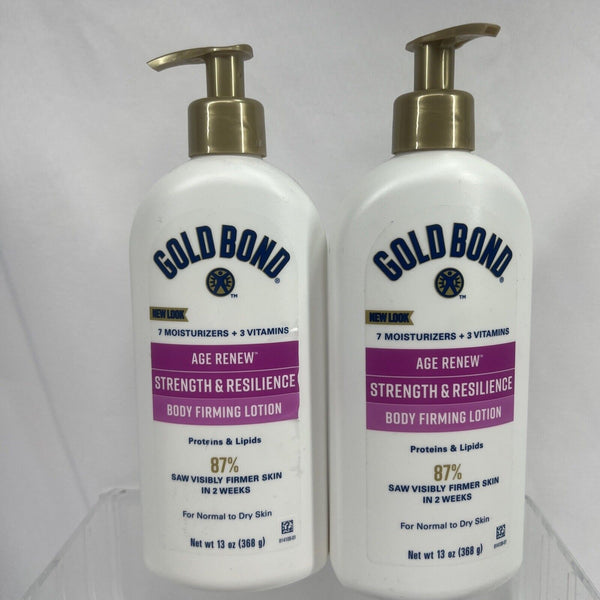 (2) Gold Bond Age Renew Strength & Resilience Hand Body Lotion Nourish 13oz