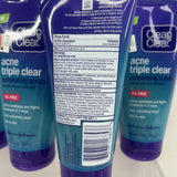 (4) Clean & Clear Triple Clear Exfoliating Scrub ￼Salicylic Acid Aloe Mint 5 oz