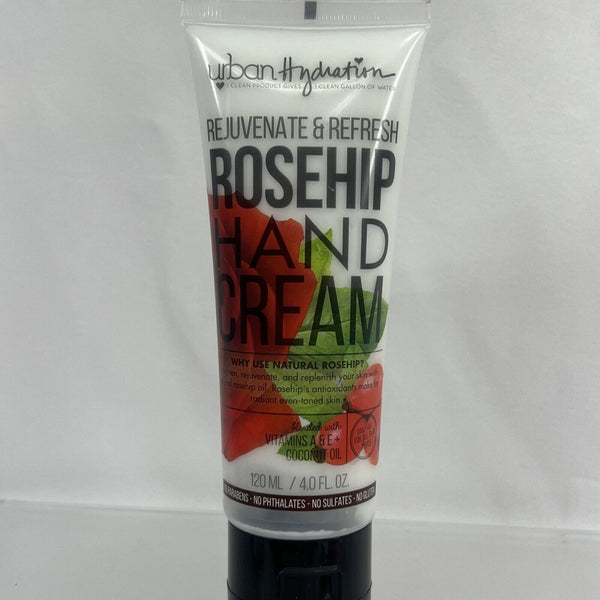Urban Hydration Rosehip Hand Creme Moisturizing Lotion Rejuvenate Vegan 4 oz