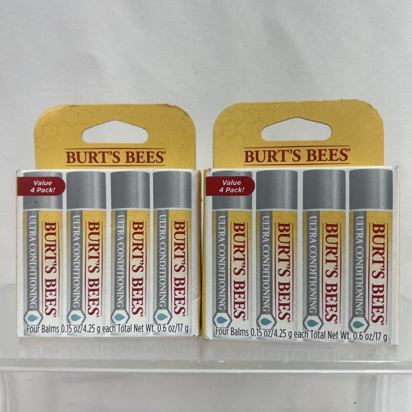(2) Burt￼’s Bees Ultra Conditioning Lip Balm Hydrating 4pack  COMBINE SHIP