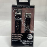 Japonesque Fingernail & Toenail Clippers Midnight Precision Blades Contour Gift