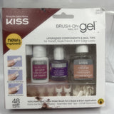 KISS Brush-On Gel Nail Kit French & Natural Tips 48 Count Short Length Tips