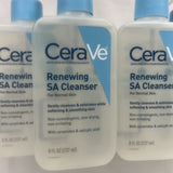 (4) CERAVE SA RENEWING CLEANSER NORMAL Fragrance Free Exfoliate Smoothing ￼ 8 OZ