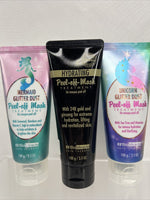 (3) GIFT SET Bio Miracle 24k Gold Peek Off Masque MERMAID UNICORN Glitter Dust