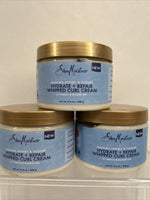 (3) Shea Moisture Manuka Honey & Yogurt Hydrate+Repair Whipped Curl Creme 11.5oz