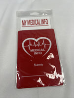 My Medical Info Pouch Pocket Travel You Or Pet !! Health Safety COMBINE SHIP