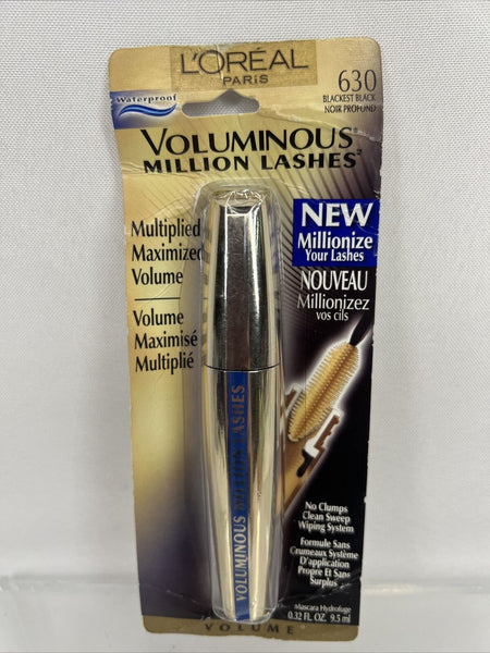 630 Blackest Black  L’Oréal Voluminous Million Lashes Waterproof Mascara 0.32oz