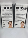 (3) masque bar Luminizing Charcoal Nose Strip Peel Off  Moisturize Face 6 each