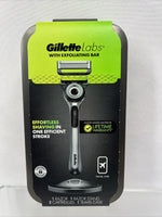 (2) Gillette Labs Razor 1 Handle 2 Blade Refills Travel Case Stand ￼ Exfoliating