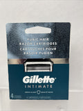 Gillette Intimate Pubic Hair Razor Cartridges 4 Razor Blade Refills COMBINE SHIP