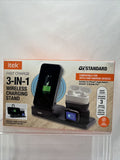 itek Fast Charge 3-In-1 Wireless Charging Stand Qi Standard Charge 3 Devices NEW