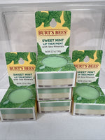 (5) Burt's Bees Sweet mint Lip Treatment Balm Conditioner Sea Minerals 0.25 oz