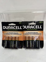 (2) Duracell AA Rechargeable NiMH Batteries (2500 mAh, DX1500) 4 Pack Imperfect
