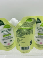 (10) Simple Hydrating Light Moisturizer Squeeze Me Pouches 1.69oz Travel Lotion