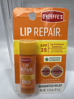O'KEEFFE'S Lip Repair Soothing Aloeboost SPF 35 0.15 oz COMBINE SHIPPING !