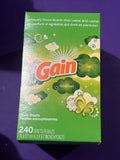 (2) GAIN Original FABRIC SOFTENER DRYER SHEETS Scent BIG 240ct x2