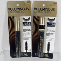 (2) L'Oreal 335 Carbon Black Voluminous Mascara Maximize Volume Wand Lash ￼.26oz