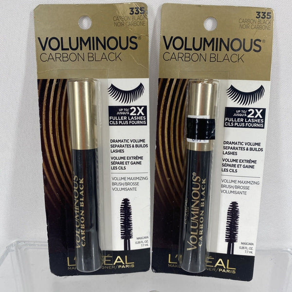 (2) L'Oreal 335 Carbon Black Voluminous Mascara Maximize Volume Wand Lash ￼.26oz