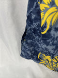 Large Sonoma Polyester Men’s Hawaiian Pineapple Blue Yellow Pocket Button Shirt