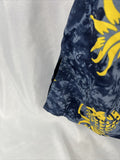 Large Sonoma Polyester Men’s Hawaiian Pineapple Blue Yellow Pocket Button Shirt