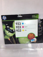HP 933 Cyan, Magenta & Yellow Original Ink 3 Cartridges Combo Pack 5x7 Sheets!