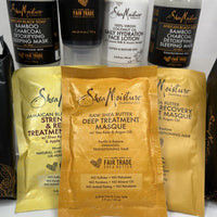 (9) Shea Moisture Gift Set Charcoal Cleanser Coconut Lotion Sleep Mask ￼wipes !