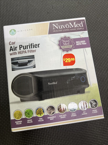 NuvoMed Car Air Purifier HEPA Filter Portable Pet Dander Pollen Dust COMBINESHIP