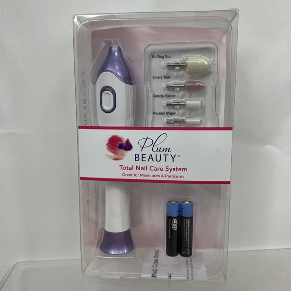 Plum Beauty Total Nail File Care System Battery w/5 Attachments Manicure Pedi