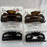 (2) Scunci 3pc Jaw Clips Claw Grip Small Medium Hair Accessory 16111 COMBINESHIP