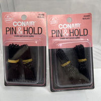 (2) Conair 100 Black Pin Hold Updos Clip Bobby Slider Style COMBINESHIP