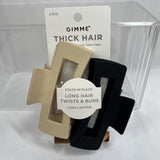 Gimme 2pc Thick Hair Jaw Claw Clips Tight Hold Long Hair No Breakage Twist Buns