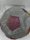 Hedstrom 8" Bouncy Soft Soccer Glitter Silver Pink Purple Yellow Inflatable Toy