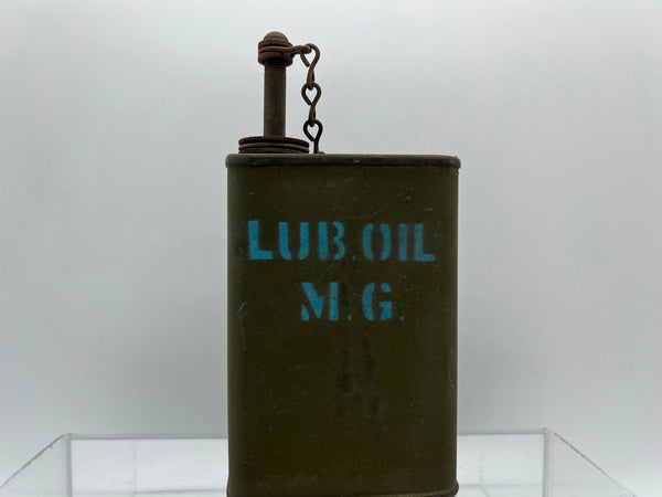 Vintage Lube Oil MG Military Can with Brass Lid WW tin