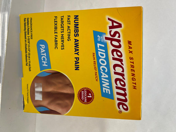 Aspercreme Odor-Free Maximum Strength Fast Acting Formula Patch 5 Ct 3/23