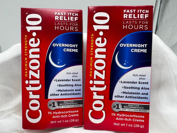 (2) Cortizone 10 Maximum Strenght Overnight Itch Relief Creme 1oz Lavender 2/25